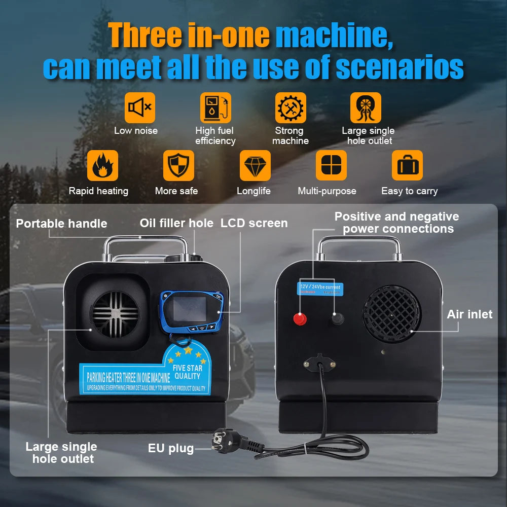 12V&24V&220V 2-8KW Parking Heater with Bluetooth Horizontal New Package for Indoor/Outdoor Use in Various Vehicle Models