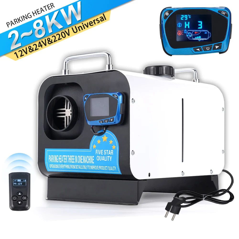 12V&24V&220V 2-8KW Parking Heater with Bluetooth Horizontal New Package for Indoor/Outdoor Use in Various Vehicle Models
