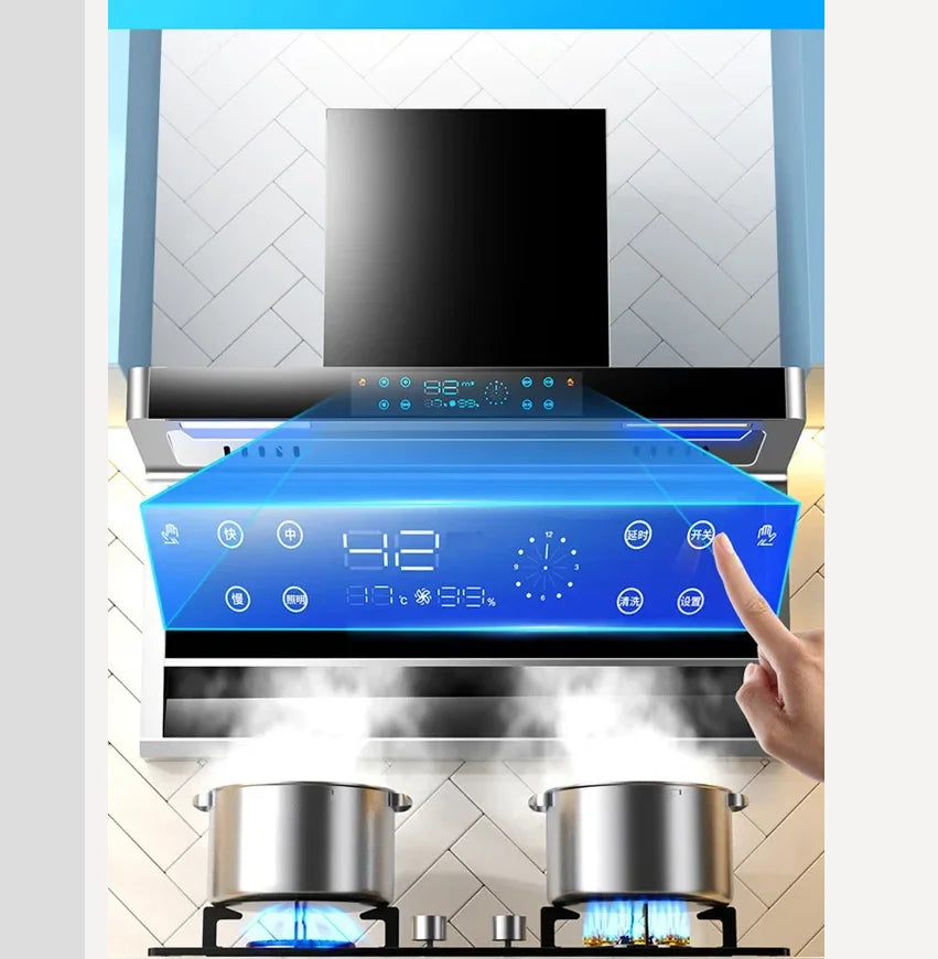 220V Frestec Range Hood  Kitchen Extractor Fan Strong Suction Top Side Wall Mounted BCB