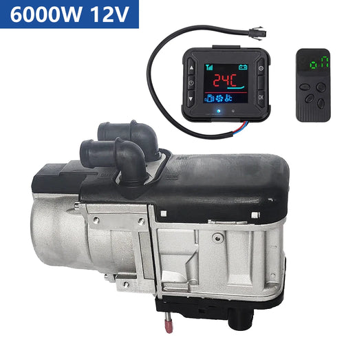 12V 6KW Diesel Preheater Fuel Liquid Heater LCD Switch Parking Heating Device For Trucks Van Car