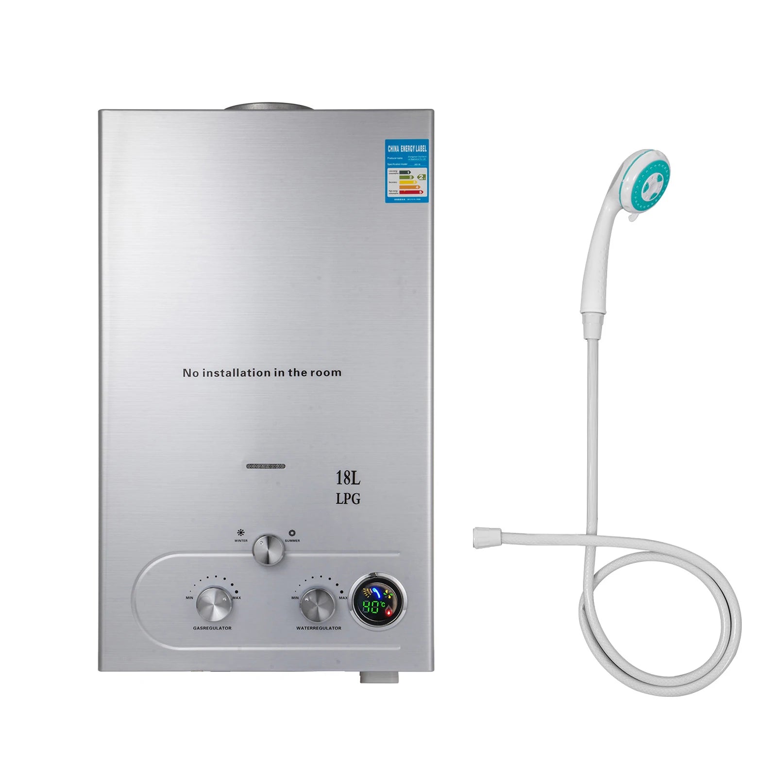 Propane Gas Heater Instant Water Heater 10/12/16/18L Water Heater 36KW Tank Tankless Stainless Steel Water Heater LPG/Nature Gas