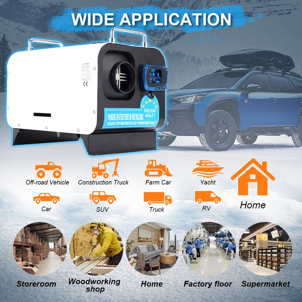 12V&24V&220V 2-8KW Parking Heater with Bluetooth Horizontal New Package for Indoor/Outdoor Use in Various Vehicle Models