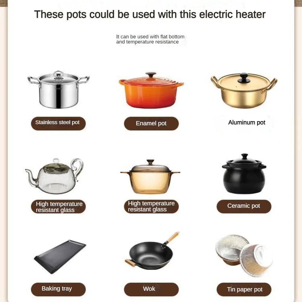 Electric Hot Plate 2200W Portable Electric Stove Countertop Infrared Single Burner For Home,Adjustable Temperature Easy to Clean